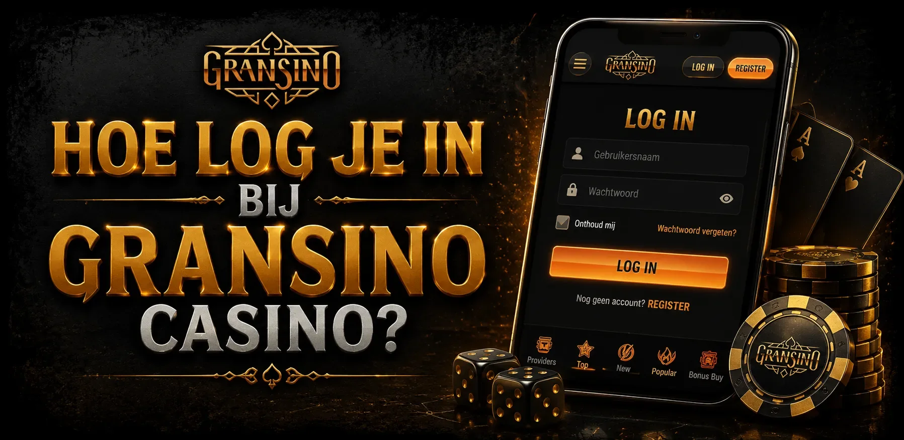 Hoe log je in bij Gransino Casino op mobiel met gebruikersnaam en wachtwoord