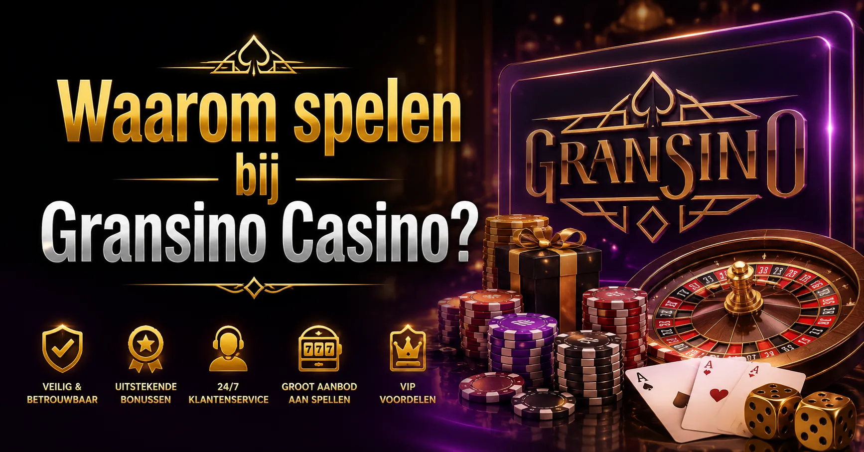Gransino Casino lobby met gokkasten, live casino en promoties